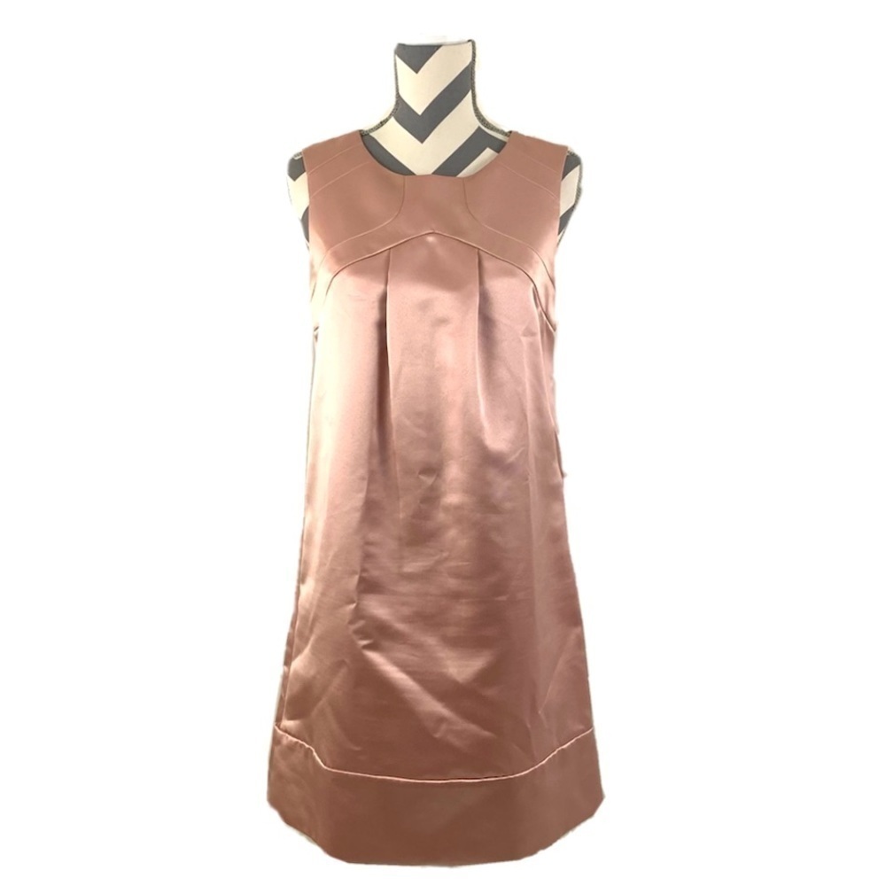 Max and Cleo Satin Blush Rose Shift Dress - Size 6